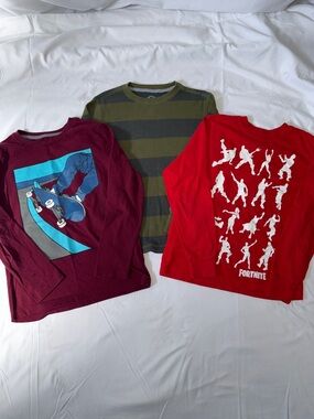 Bundle of 3 boys long sleeved shirts
